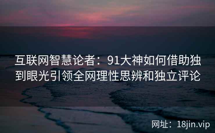 互联网智慧论者：91大神如何借助独到眼光引领全网理性思辨和独立评论