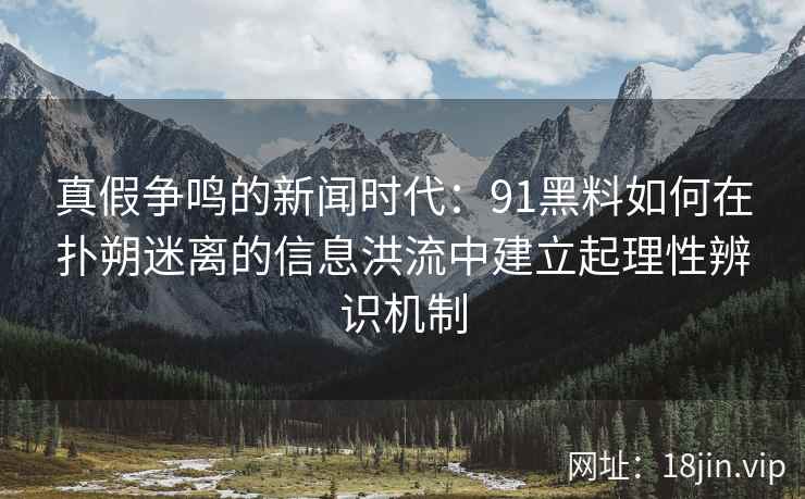 真假争鸣的新闻时代：91黑料如何在扑朔迷离的信息洪流中建立起理性辨识机制