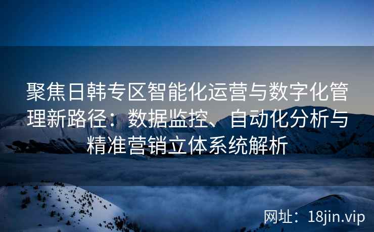 聚焦日韩专区智能化运营与数字化管理新路径：数据监控、自动化分析与精准营销立体系统解析